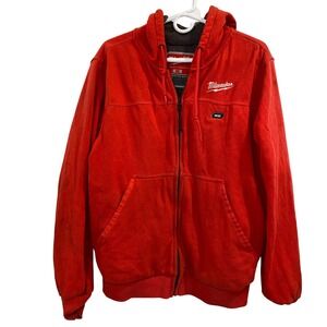 Milwaukee M12 Heated Gear Mens Medium Red Full Zip Thermal Hoodie Jacket No Batt